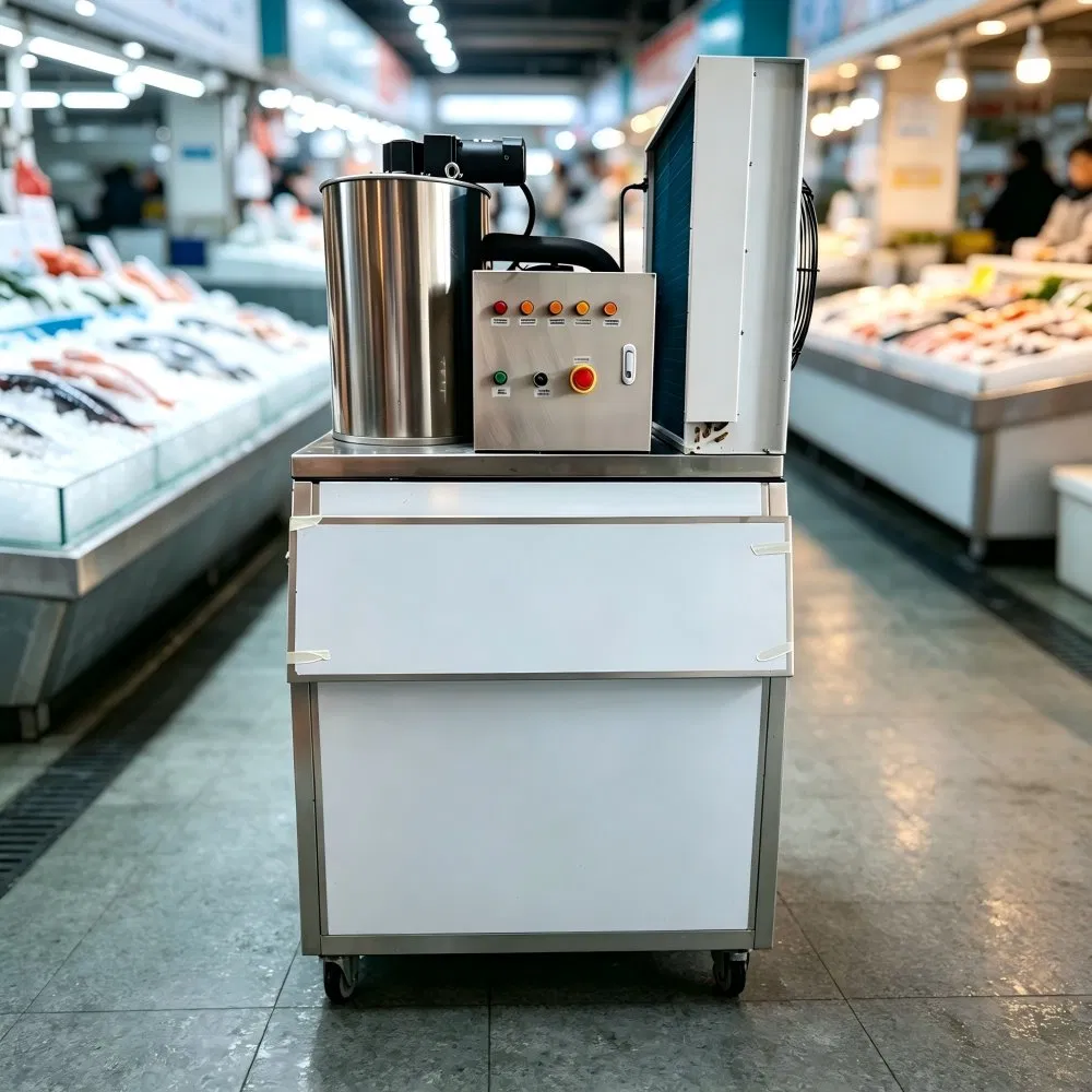 1 Ton Fast Ice Making Flake Ice Plant Equipment Flake Ice Making Machine for Deep-Sea Fishing Vessel Seafood Preservation
