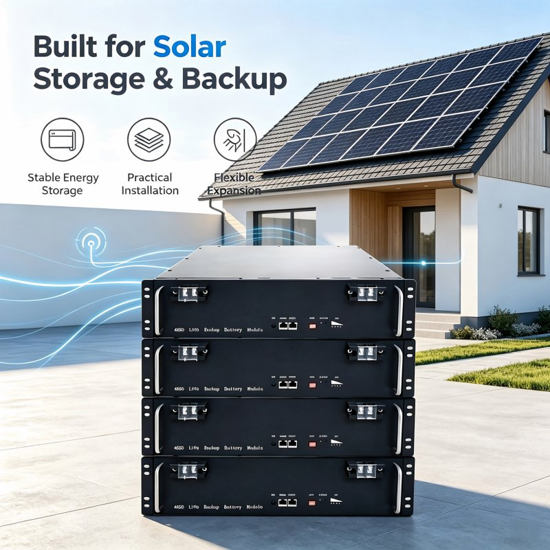 High Efficiency Smart Monitoring Solar Lithium Ion Server Rack Mounted Battery for Data Centers