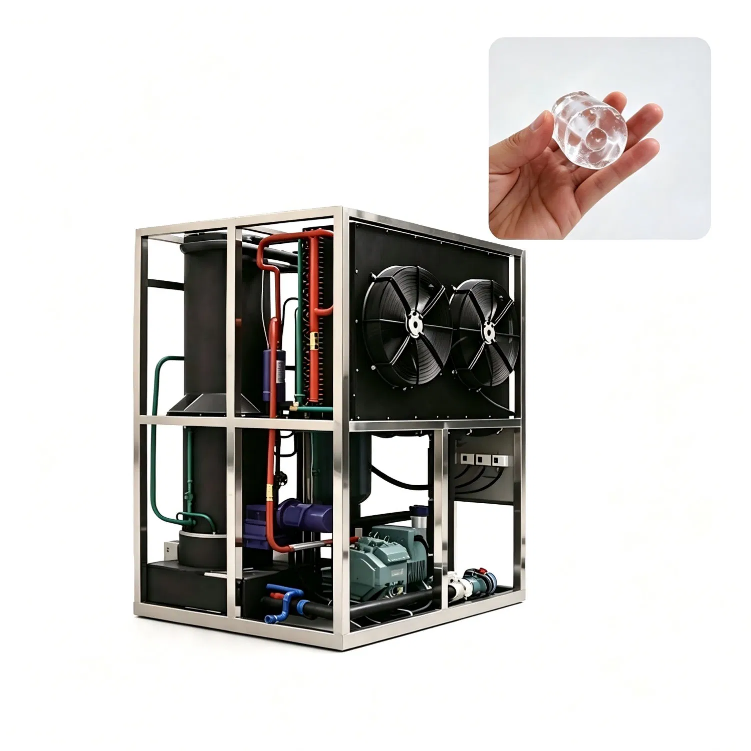 1 Ton Freeze Protection Cooling Station Tube Ice Making Machine for New Energy Battery Workshop