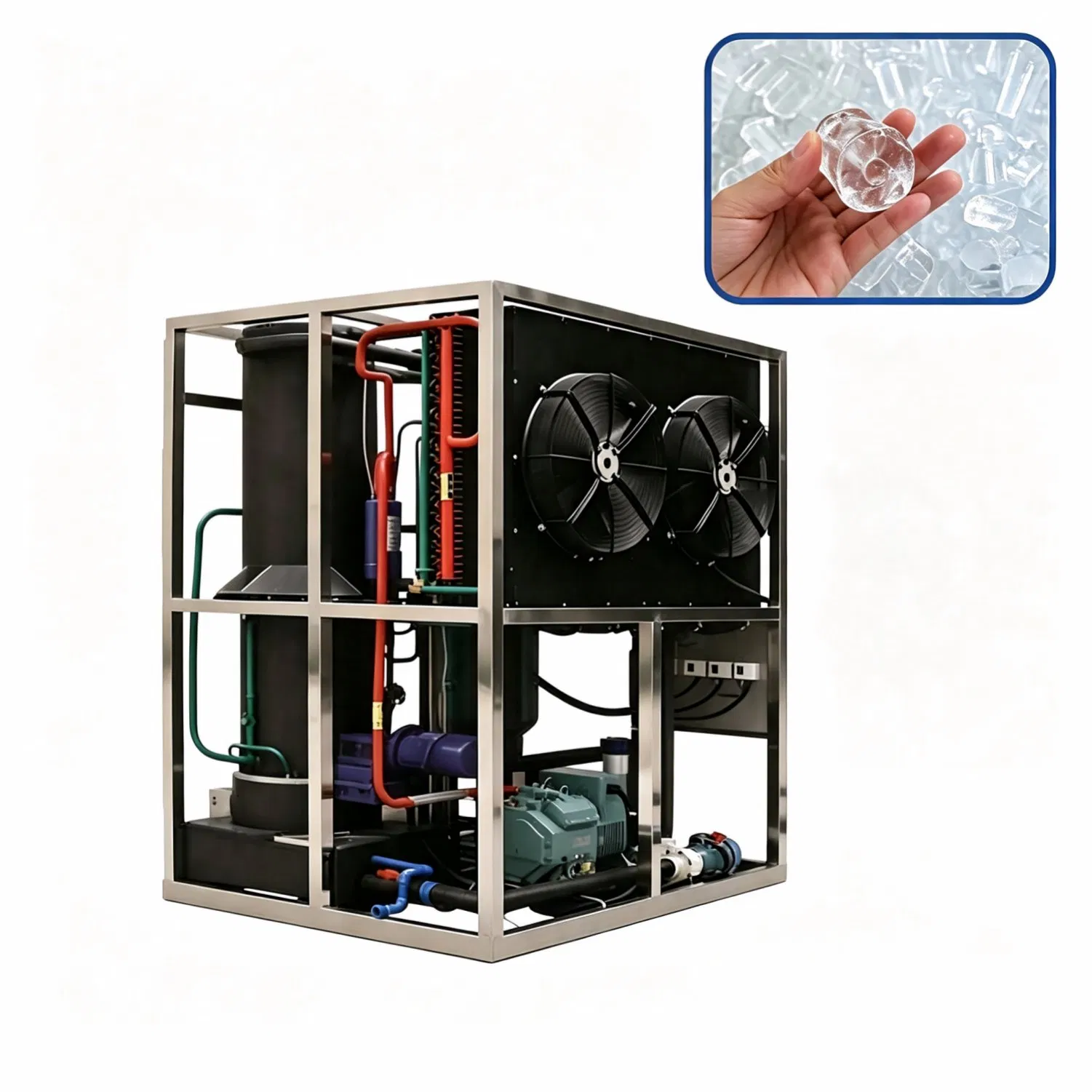 1 Ton Compact Adjustment Unit Tube Ice Making Machine for Bridge Dam Project