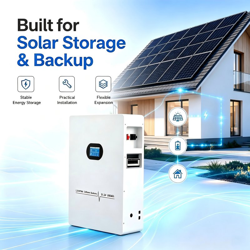 High Efficiency Conversion Intelligent MPPT Tracking Wall Mounted Lithium Solar Storage Battery for Residential Buildings