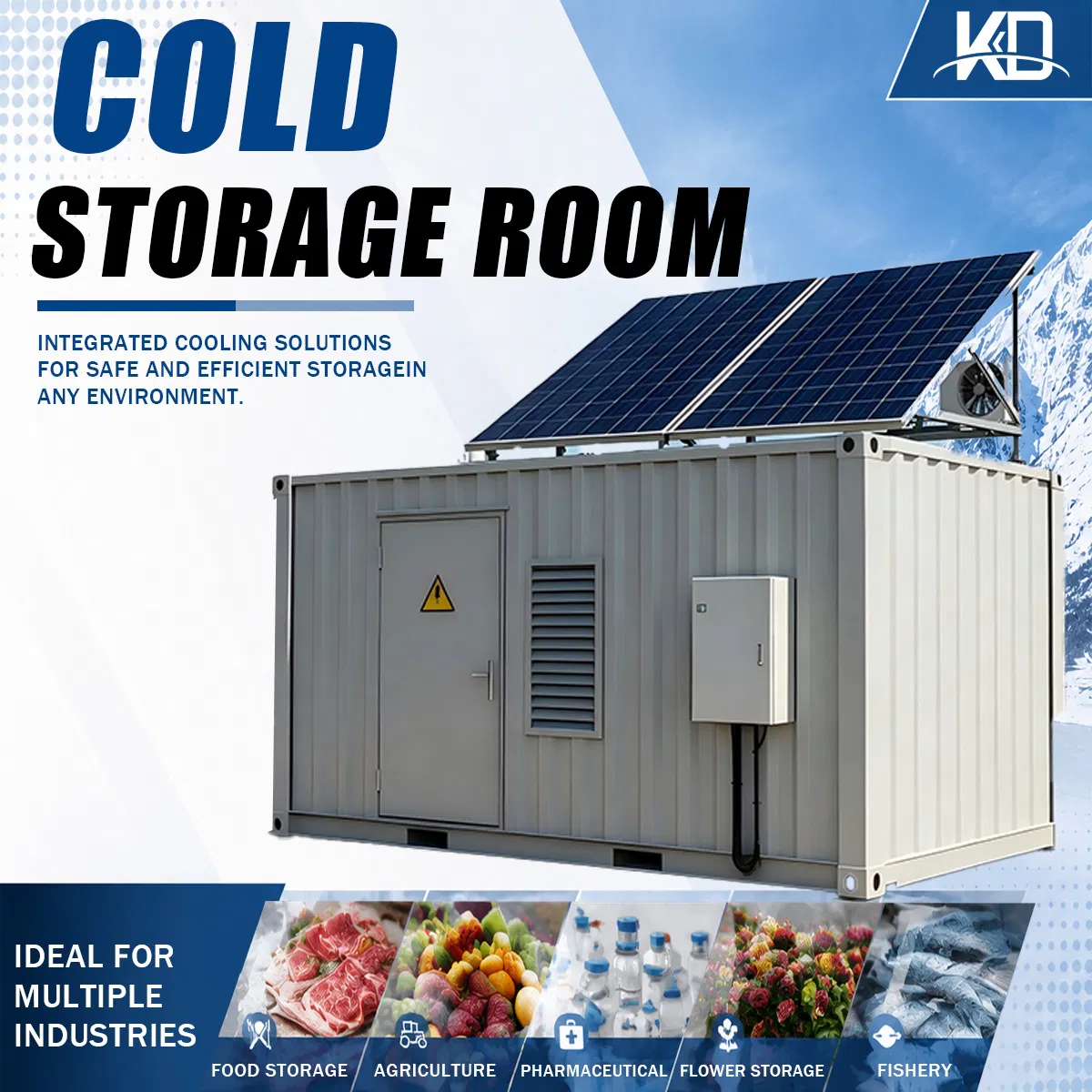 Ultra-Low Energy Consumption Solar Cold Storage Freezer Room for Hotel Bulk Ingredient Cold Storage with ISO, CE, SGS